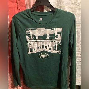New York Jets Football NFL Shirt Long Sleeve Green Large 14 16 nice!